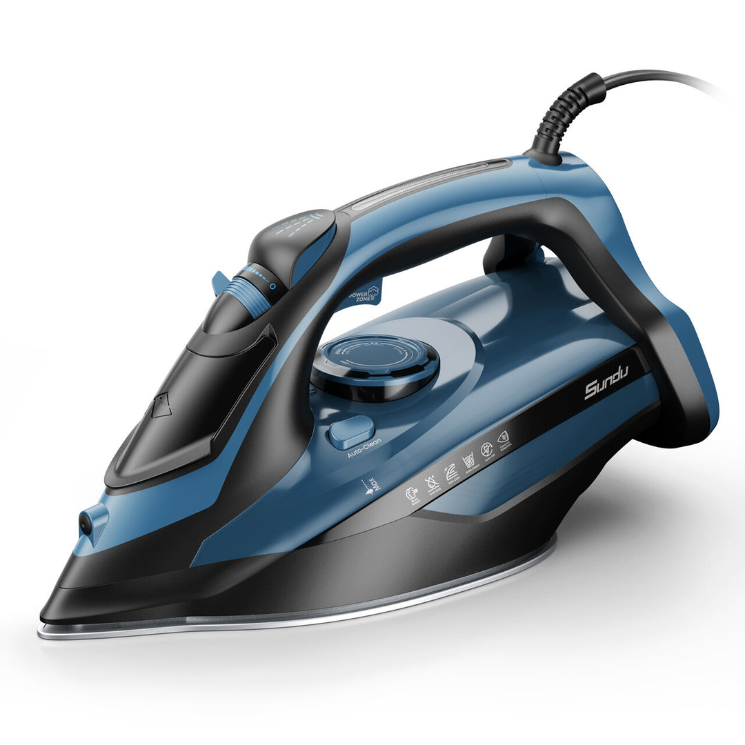 Steam Iron for Clothes with Rapid Heating Ceramic Coated Soleplate
