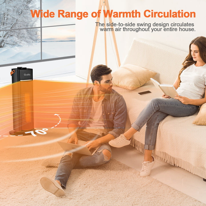 Grelife 1500W Space Heater with Adjustable Thermostat